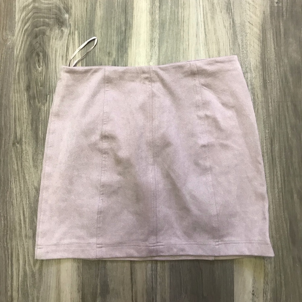 Mauve/ blush suede skirt